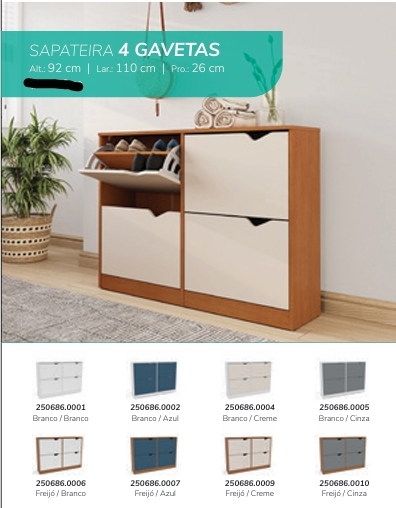 Sapateira 4 Gavetas | Politorno 0226