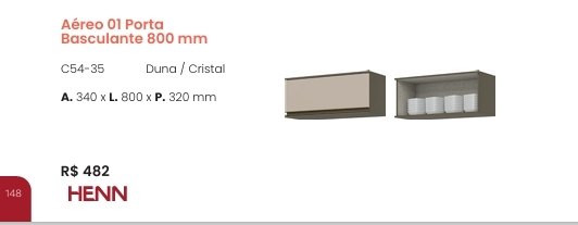 Connect | Aéreo 1 Porta Basculante 800 mm | C54 | Henn 0126