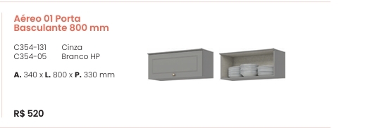 Americana | Aéreo 1 Porta Basculante 800 mm | C354 | Henn 0126