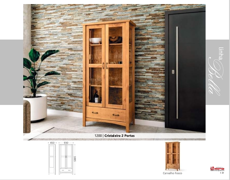 Cristaleira 2 Portas | 1200 | Linha Bella | MPO 0126