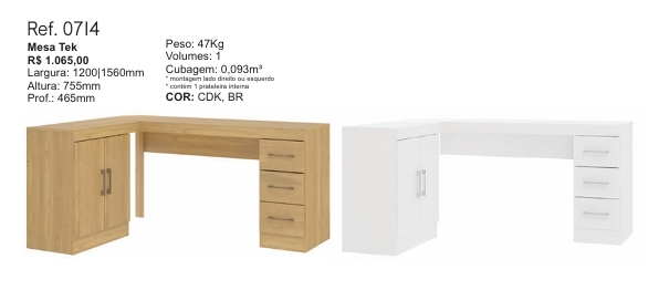 Escrivaninha Tek | 0714 | Soluzione 0126