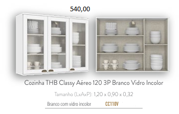 Cozinha Modulada Classy | Valor Das Peças Avulsas Acima De Cada Imagem Do Produto | Thb 0226