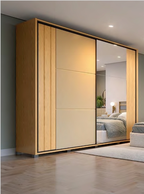 Roupeiro Florença 2P Correr | Móveis Primavera 0226 S/Espelho 3060,00 E Versão C/Espelho 3510,00