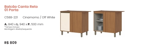 Venaly | Balcão Canto Reto | C588 | Henn 0126