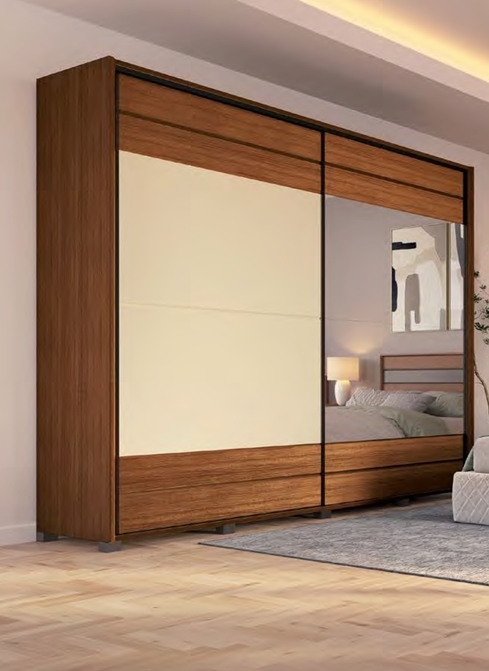 Roupeiro Milano 2P Correr | Móveis Primavera 0226 S/Espelho 2940,00 E Versão C/Espelho 3380,00