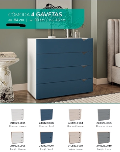 Cômoda 4 Gavetas | Politorno 0226
