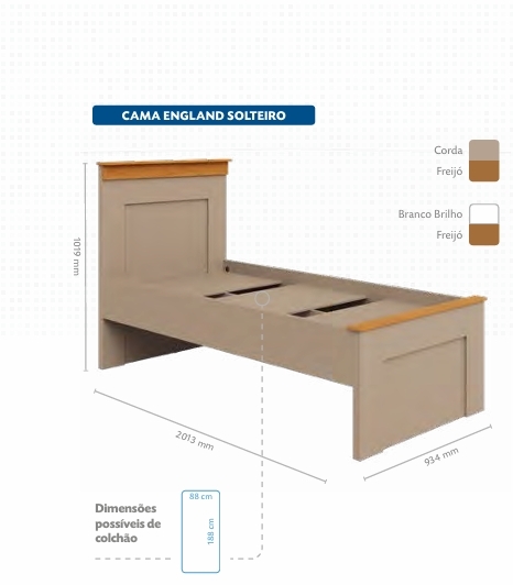 Cama England Solteiro | Móveis Primavera 0226