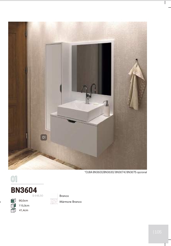 Balcão Gabinete Suspenso | BN3604 | Tecnomobili 0126