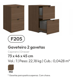 Gaveteiro 2 Gavetas | F205 | Kappesberg 0226
