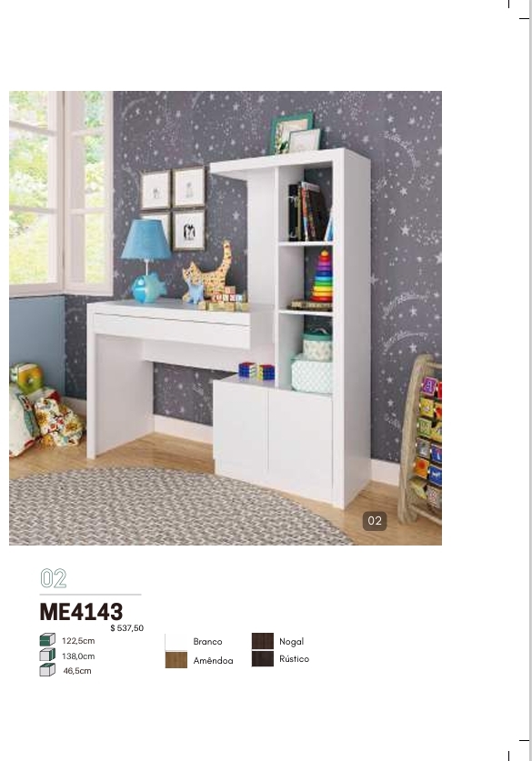 Escrivaninha Com Estante | ME4143 | Tecnomobili 0126