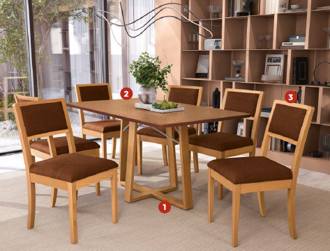 Conjunto Mesa Elma + Cadeira Alice | CSJ377CA-A069 | Kappesberg