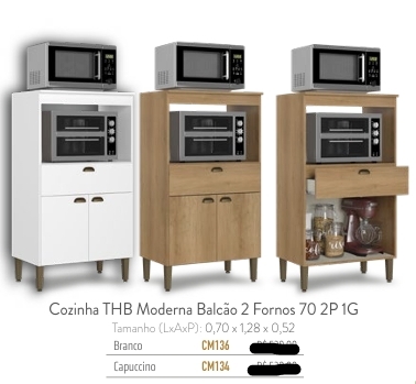 Balcão 2 Fornos 70 2P 1g | CM136 - CM134 | Thb 0226